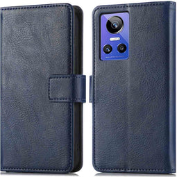 iMoshion Hoesje Geschikt voor Realme GT Neo 3 Hoesje Met Pasjeshouder - iMoshion Luxe Bookcase - Donkerblauw