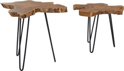 Bijzettafel set van 2 hout CAMROSE