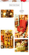 Robotime modelbouw Miniatuur bouwpakket Sam's Study hout/papier/kunststof - 190mm hoog x 225mm breed x 185mm diep - met lampje