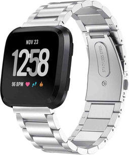 imoshion Bandje met Horlogeband inkorter - Geschikt voor Fitbit Versa Lite, Fitbit Versa 2, Fitbit Versa - imoshion Stalen band met installatiehulp - Zilver