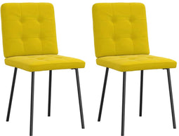 vidaXL - Eetkamerstoelen - 2 - st - fluweel - geel