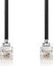 Nedis Telecomkabel - RJ10 Male - RJ10 Male - 2.00 m - Kabel design: Gekruld - Kabeltype: RJ10 - Zwart