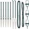vidaXL - Hekpalen - met - Spike - 7 - stuks - Ø32 - mm - 60 - cm - Gegalvaniseerd - Staal