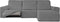 Hoes voor chaise longue met korte armleuning rechts Eysa ROC Lichtgrijs 120 x 120 x 360 cm