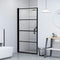 vidaXL - Douchedeur - 91x195 - cm - gehard - glas - zwart