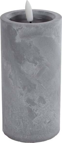 Kaars LED Ivar L 1-pit betonkleur kunststof 8x8x18cm.