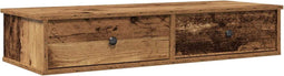 vidaXL - Wandschap - met - lades - 100x37,5x19 - cm - bewerkt - hout - oud - houtkleurig
