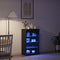 vidaXL - Dressoir - met - LED-verlichting - Zwart - Eiken - 60,5x37x100 - cm