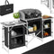 tectake® Campingkeuken 172x52x104cm - Opvouwbaar - Hittebestendig met windscherm - Zwart