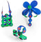 Clixo Crew - Magnetisch speelgoed - Flexibele onderdelen met spinner accessoires - Blauw/groen (30 stuks)