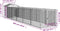 vidaXL - Hondenhok - met - dak - 117x609x123 - cm - staal - lichtgrijs