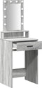 vidaXL - Kaptafel - met - LED-verlichting - in - Grijs - Sonoma - - - 50x41x140 - cm