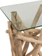 J-Line console Rechthoek Takken - hout/glas - naturel