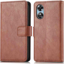 iMoshion Hoesje Geschikt voor Oppo A17 Hoesje Met Pasjeshouder - iMoshion Luxe Bookcase - Bruin