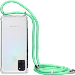 Mobiparts Galaxy A21s (2020) - Lanyard Case - Verstelbaar koord - Groen