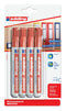 edding 3000/4 permanent marker - rood - 4 stuks - ronde punt 1,5-3mm - sneldrogende permanent marker - water- en wrijfvast -voor karton, kunststof, hout, metaal - universele marker - alcoholstift