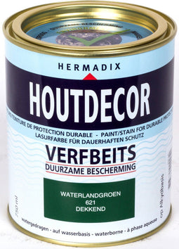 Hermadix Houtdecor Verfbeits Dekkend - 0,75 liter - 621 Waterland Groen