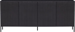 WOOOD New Gravure Dressoir - Grenen - Zwart - 85x200x44