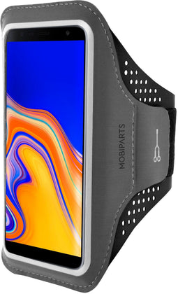 Mobiparts Galaxy J4 Plus (2018) - Sport Armband - Lichtgewicht Ademend - Zwart