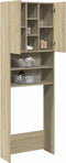 vidaXL - Wasmachinekast - 64x25,5x190 - cm - sonoma - eikenkleurig