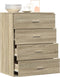 vidaXL - Dressoir - 60x39x80 - cm - bewerkt - hout - sonoma - eikenkleurig