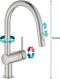 GROHE Minta - Keukenkraan - Hoge draaibare C-uitloop - Uittrekbare handdouche RVS (supersteel) - 32321DC2
