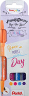Pentel brushpen Sign Pen Brush Touch, kartonnen etui met 4 stuks: oranje, roze, turkoois en paars