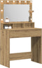 vidaXL - Kaptafel - met - LED - Verlichting - - - Artisan - Eiken - - - 79 - x - 41 - x - 135 - cm