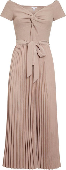 Guess Erynn - Dames Jurk - Strik in taille plissé rok - Taupe - Maat XS