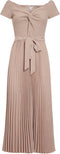 Guess Erynn - Dames Jurk - Strik in taille plissé rok - Taupe - Maat XS