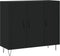 vidaXL - Dressoir - 90x34x80 - cm - bewerkt - hout - zwart