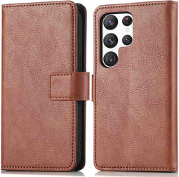 iMoshion Hoesje Geschikt voor Samsung Galaxy S23 Ultra Hoesje Met Pasjeshouder - iMoshion Luxe Bookcase - Bruin