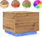 vidaXL - Salontafel - met - LED-verlichting - 50x50x40cm - artisanaal - eikenkleur