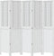 vidaXL - Kamerscherm - met - 5 - panelen - massief - paulowniahout - wit