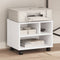 vidaXL - Printerkastje - met - wielen - 41x32x34,5 - cm - wit