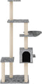 vidaXL - Kattenmeubel - met - sisal - krabpalen - 142 - cm - lichtgrijs