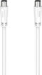 Hama Antennekabel - Coax-stekker naar coax-koppeling - 90 dB - Wit