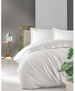 Satin King - Dekbedovertrekset - 100% katoen satijn - 240 x 220 cm - Wit (2 stuks)