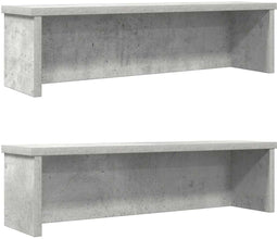 vidaXL - Keukenrekken - stapelbaar - 2 - st - 60x15x16 - cm - betongrijs