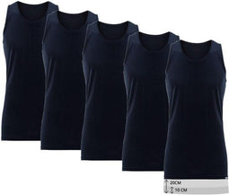 Milanoro - Set van 5 extra lange herenshirts - XXL - Donkerblauw (5 stuks)