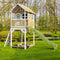 AXI Romy Speelhuis in Bruin/Wit - Met Verdieping, Limoen Groene Glijbaan en Zandbak - Speelhuisje voor de tuin / buiten - FSC hout - Speeltoestel voor kinderen