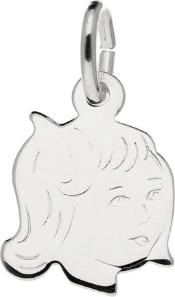 Glow hanger - kinderkopje meisje - zilver 925 - 14 x 10 mm