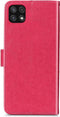 iMoshion Hoesje Geschikt voor Samsung Galaxy A22 (5G) Hoesje Met Pasjeshouder - iMoshion Klavertje Bloemen Bookcase - Fuchsia