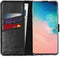Selencia Galaxy S10 - Echt Lederen Bookcase - 3 Pashouders - Zwart