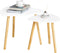 SoBuy FBT74-W - Bijzettafel Set van 2 - Wit Houten met Planken (2 stuks)