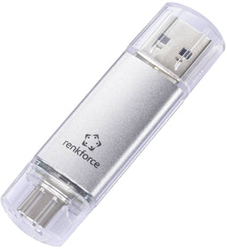 Renkforce RF-6684362 - USB-stick 32GB - USB-A 3.0 en USB-C - Zilver