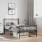 vidaXL - Bedframe - met - hoofd- - en - voeteneinde - metaal - zwart - 100x190 - cm