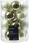 Kerstbal glas d6 cm groen/wit 20st