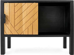 Liviza Nachtkastje Grados - Eiken - Rechthoek Zwart - 45 cm , 30 cm , 60 cm