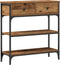 vidaXL - Console - Tafel - Oud - Hout - 72,5x25x75 - cm - Engineered - Wood - & - Staal